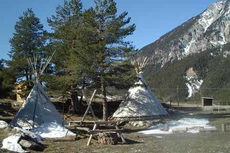 Camp de tipis sioux